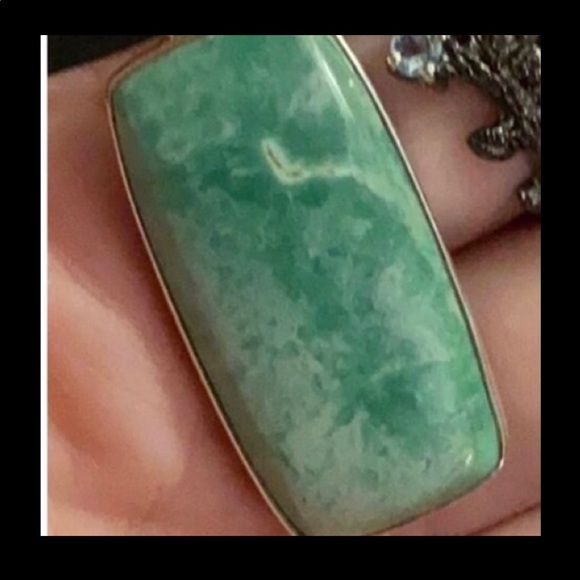 New Sterling Silver Variscite Pendant Necklace Greens Crystal Gemstone - Picture 3 of 14